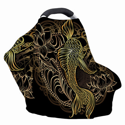 Gold Koi Carp Fish Print Baby Seat Cover