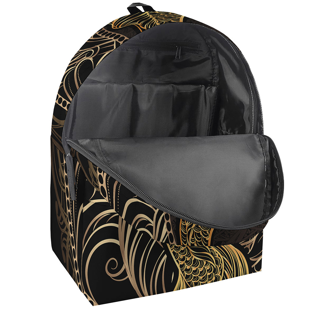 Gold Koi Carp Fish Print Backpack