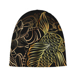 Gold Koi Carp Fish Print Beanie