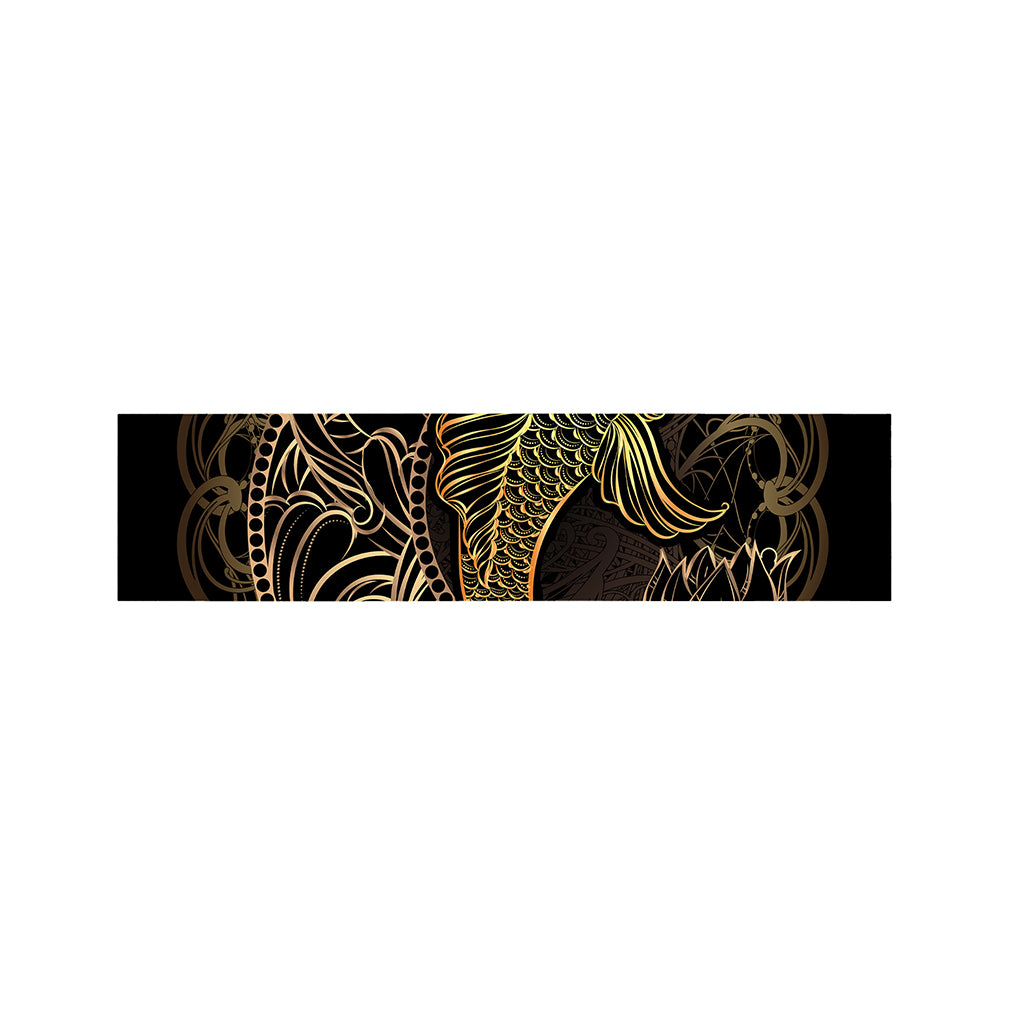 Gold Koi Carp Fish Print Bed Runner