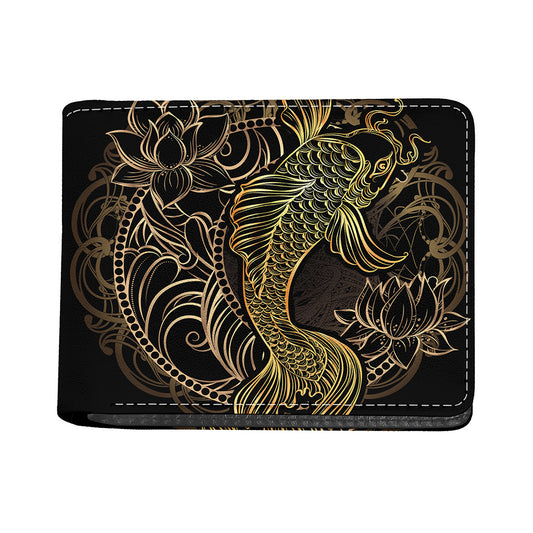 Gold Koi Carp Fish Print Bifold Wallet