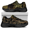 Gold Koi Carp Fish Print Black Chunky Shoes