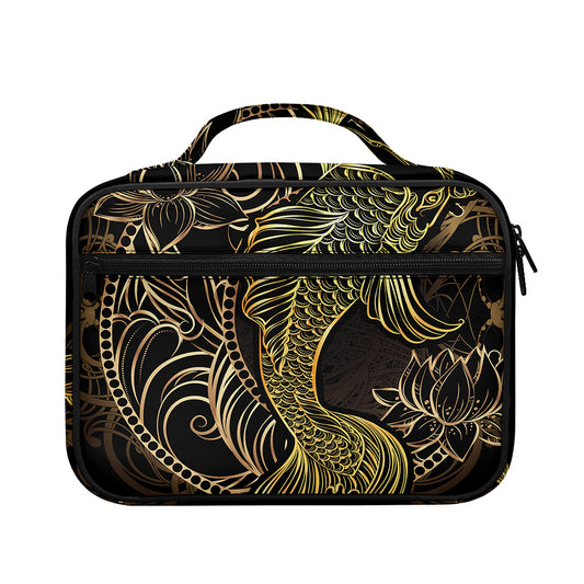 Gold Koi Carp Fish Print Briefcase Bible Bag