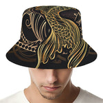 Gold Koi Carp Fish Print Bucket Hat