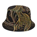 Gold Koi Carp Fish Print Bucket Hat