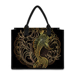 Gold Koi Carp Fish Print Canvas Tote Bag