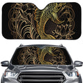 Gold Koi Carp Fish Print Car Windshield Sun Shade