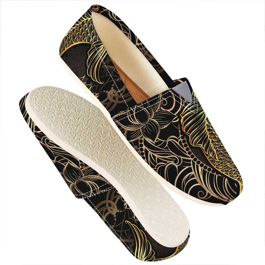Gold Koi Carp Fish Print Casual Shoes