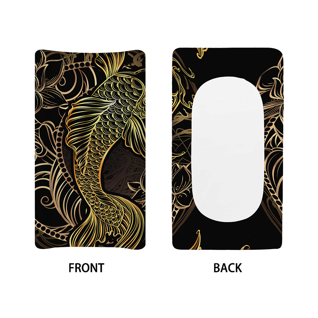 Gold Koi Carp Fish Print Changing Pad Cover