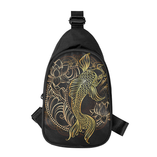 Gold Koi Carp Fish Print Chest Bag