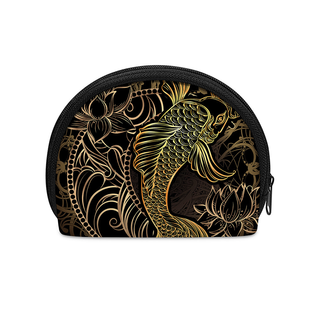 Gold Koi Carp Fish Print Coin Purse
