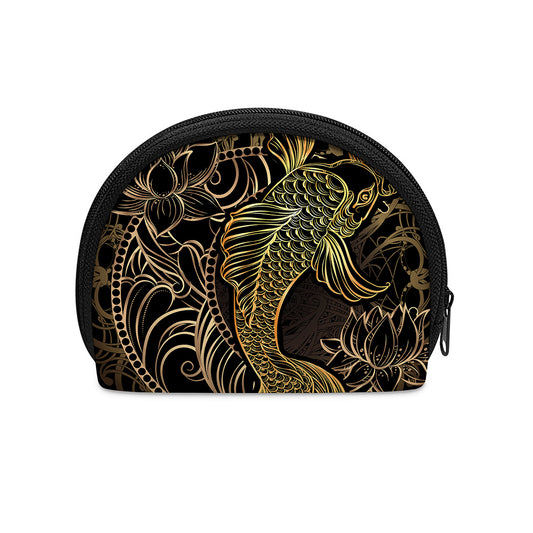 Gold Koi Carp Fish Print Coin Purse