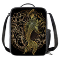 Gold Koi Carp Fish Print Crossbody Lunch Bag