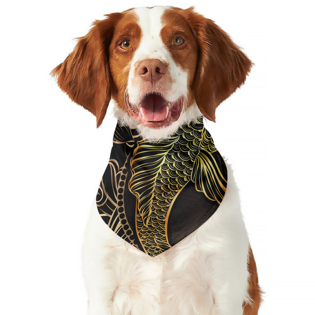 Gold Koi Carp Fish Print Dog Bandana