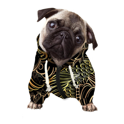 Gold Koi Carp Fish Print Dog Zip Up Hoodie