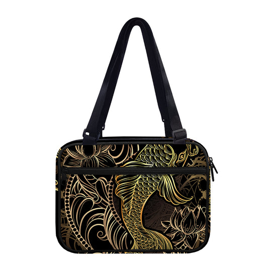 Gold Koi Carp Fish Print Double Strap Bible Bag