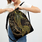 Gold Koi Carp Fish Print Drawstring Backpack