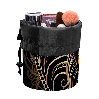 Gold Koi Carp Fish Print Drawstring Makeup Bag
