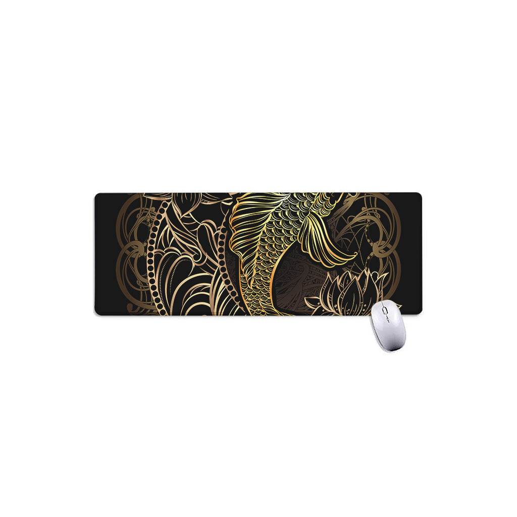 Gold Koi Carp Fish Print Extended Mouse Pad