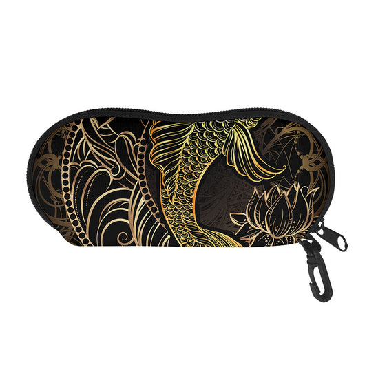 Gold Koi Carp Fish Print Glasses Case