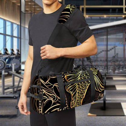Gold Koi Carp Fish Print Gym Bag