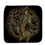 Gold Koi Carp Fish Print Hand Towel
