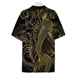 Gold Koi Carp Fish Print Hawaiian Shirt