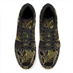 Gold Koi Carp Fish Print High Top Leather Sneakers