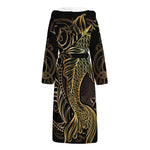 Gold Koi Carp Fish Print Hooded Bathrobe