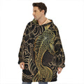 Gold Koi Carp Fish Print Hoodie Blanket