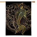 Gold Koi Carp Fish Print House Flag
