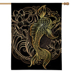 Gold Koi Carp Fish Print House Flag