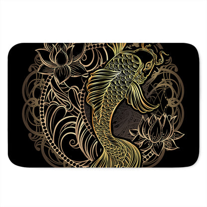 Gold Koi Carp Fish Print Indoor Door Mat
