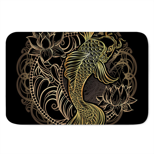 Gold Koi Carp Fish Print Indoor Door Mat