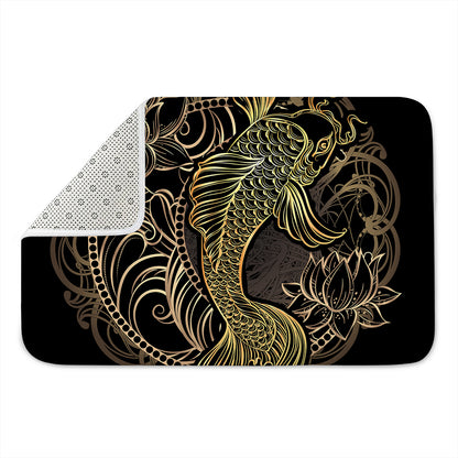 Gold Koi Carp Fish Print Indoor Door Mat