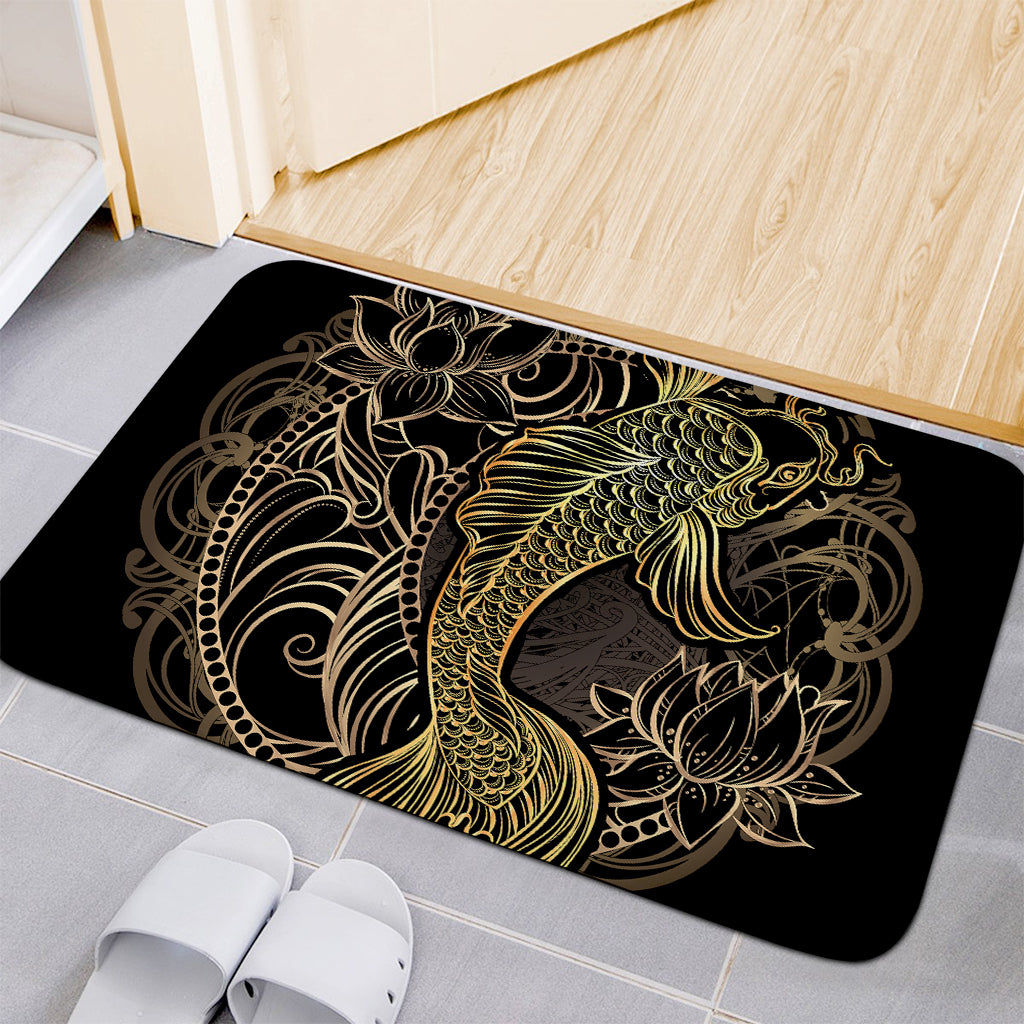 Gold Koi Carp Fish Print Indoor Door Mat