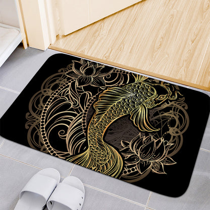 Gold Koi Carp Fish Print Indoor Door Mat