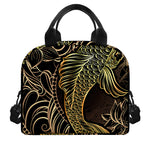 Gold Koi Carp Fish Print Insulated Lunch Bag