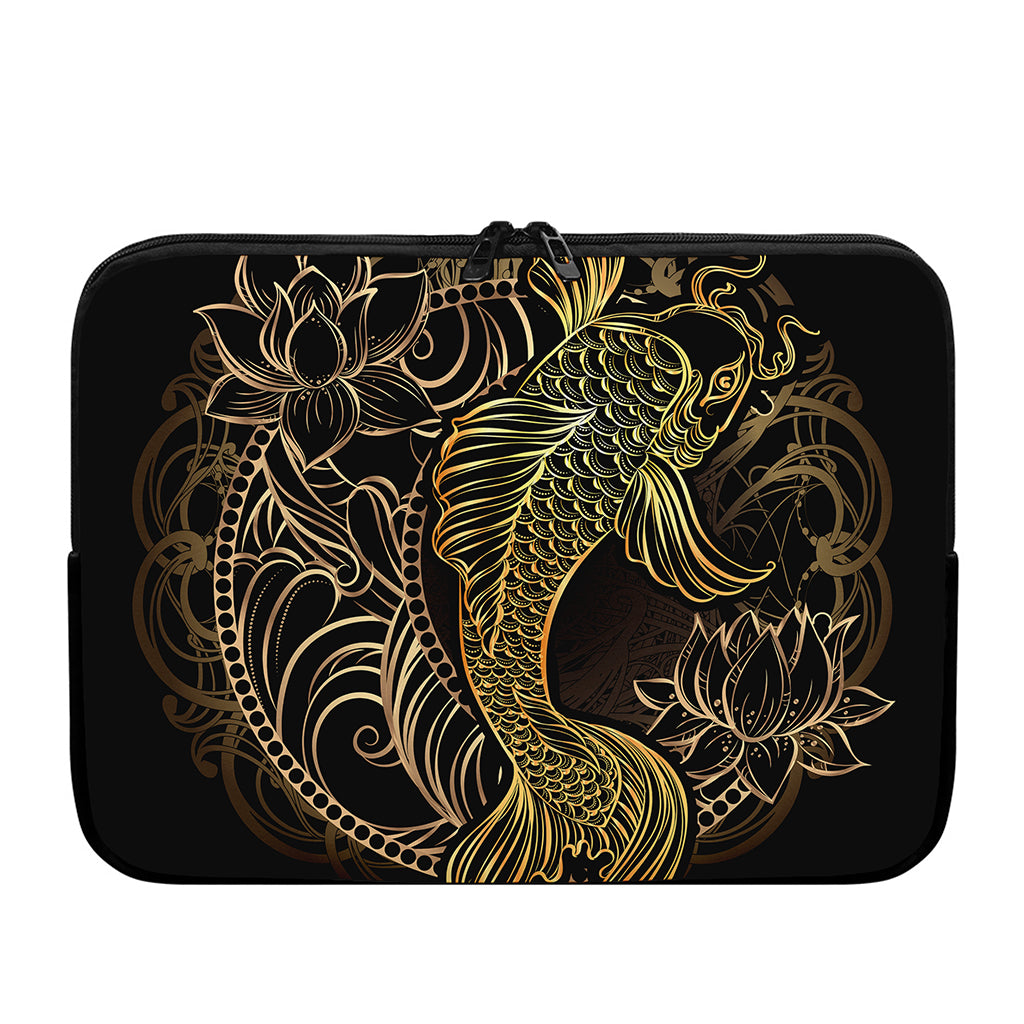 Gold Koi Carp Fish Print Laptop Sleeve