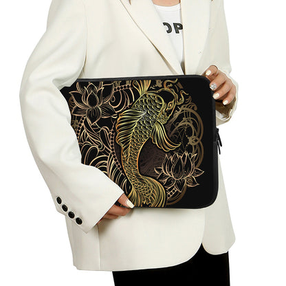 Gold Koi Carp Fish Print Laptop Sleeve