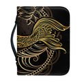 Gold Koi Carp Fish Print Leather Bible Cover