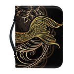 Gold Koi Carp Fish Print Leather Bible Cover