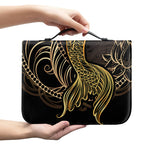 Gold Koi Carp Fish Print Leather Bible Cover