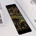 Gold Koi Carp Fish Print Long Kitchen Mat