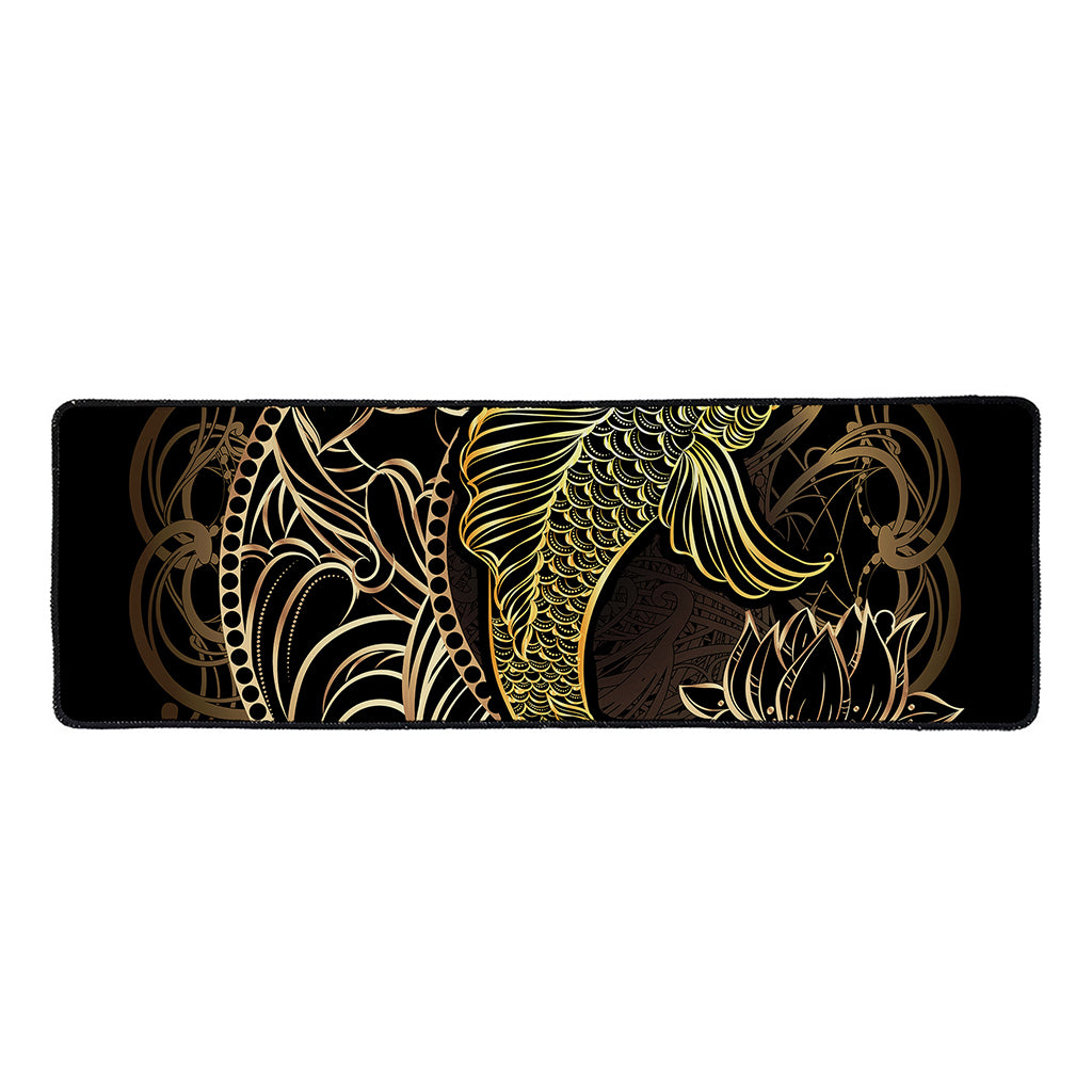Gold Koi Carp Fish Print Long Kitchen Mat