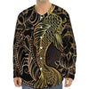 Gold Koi Carp Fish Print Long Sleeve Baseball Jersey