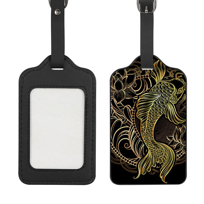 Gold Koi Carp Fish Print Luggage Tag