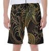 Gold Koi Carp Fish Print Men's Beach Shorts