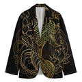 Gold Koi Carp Fish Print Men's Blazer