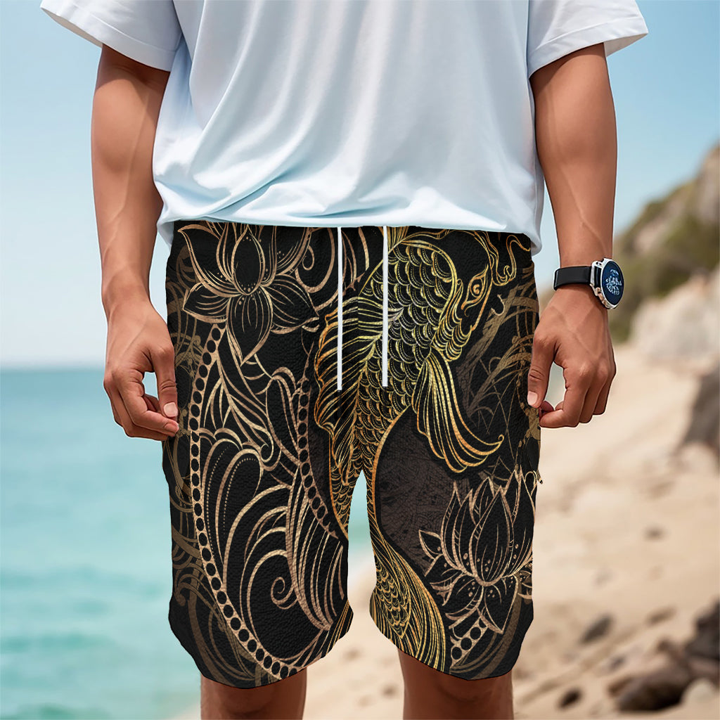 Gold Koi Carp Fish Print Men's Cargo Shorts